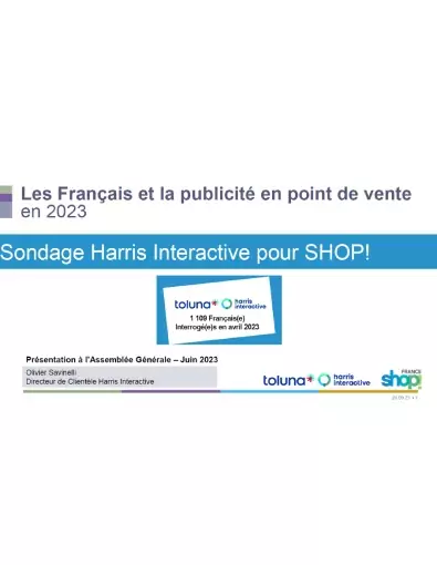 Etude Shopper SHOP! France 2023 Perception de la PLV en France